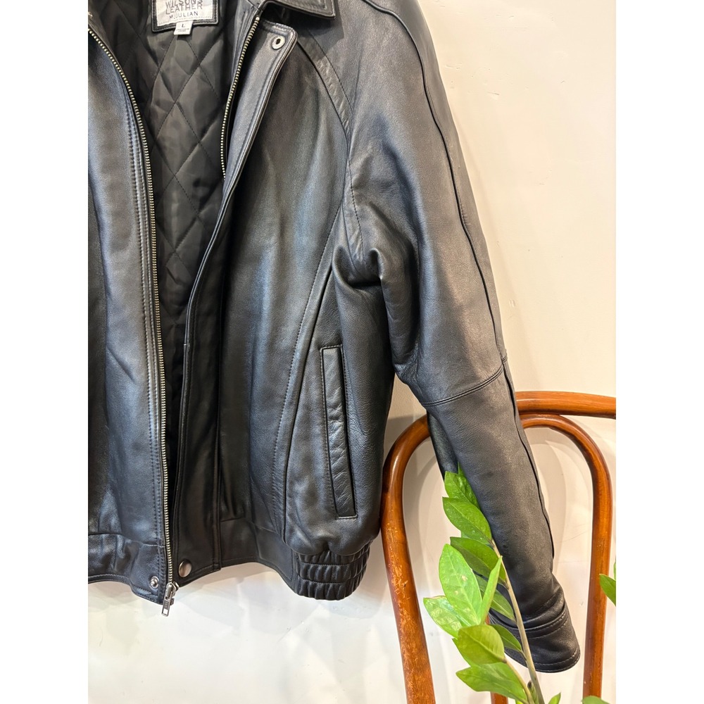 Wilsons Leather M. Julian Black Leather Bomber Jacket - Picture 2 of 10